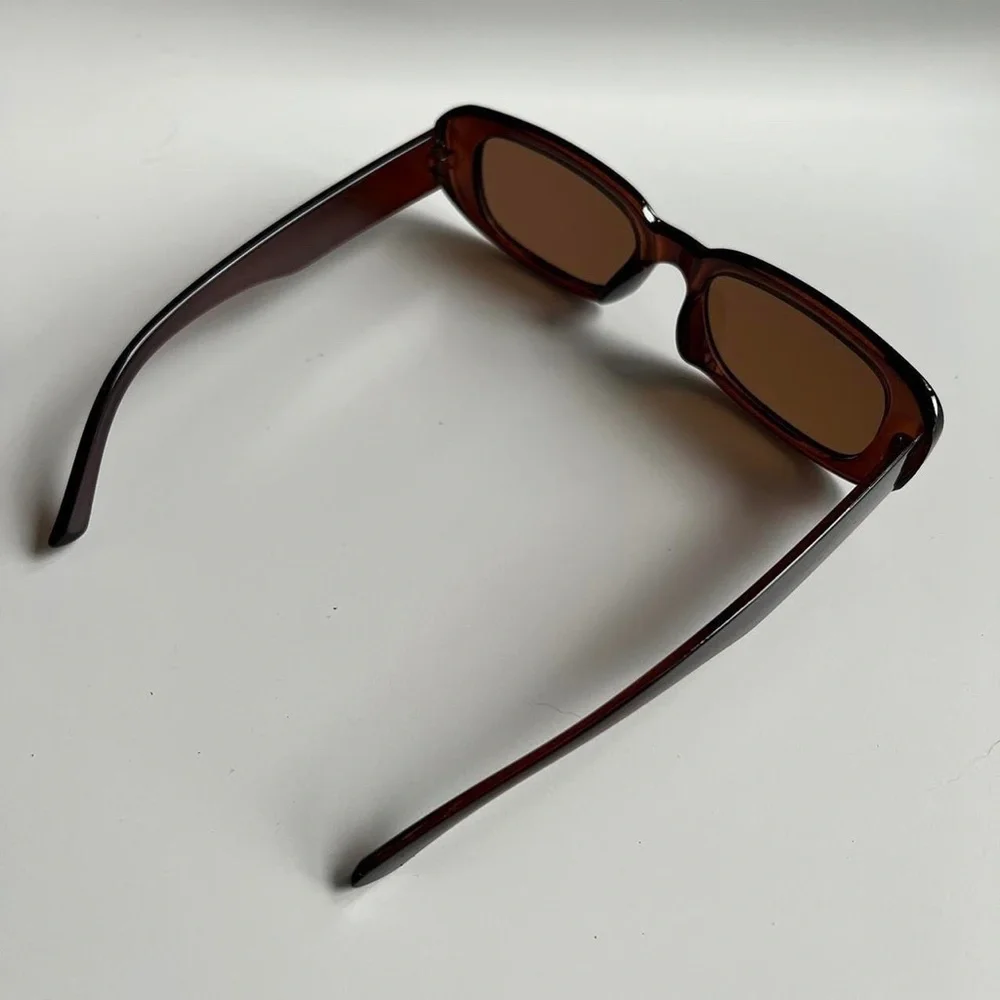 unique retro vintage style brown “tea” rectangle square sunglasses